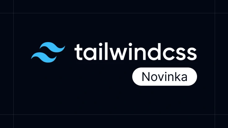 Logo Tailwind CSS s nápisem novinka
